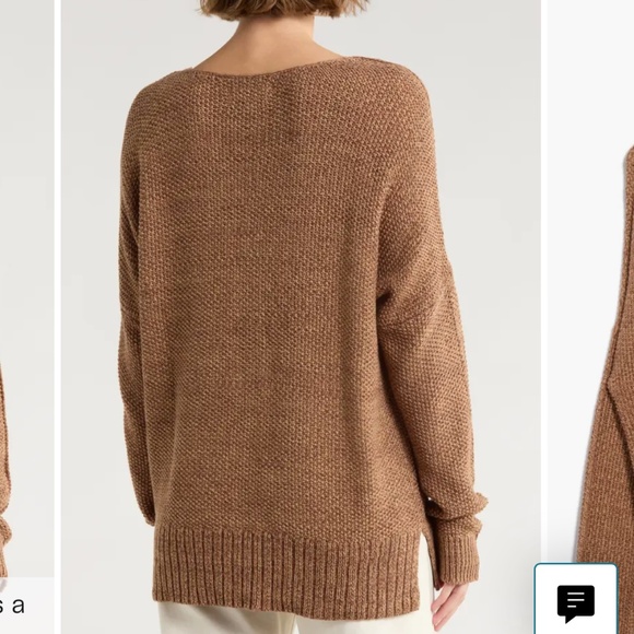 Lucky Brand Women’s SZ M Netural/Tan/Taupe V-Neck Knit Relaxed Fit Sweater - Picture 2 of 6